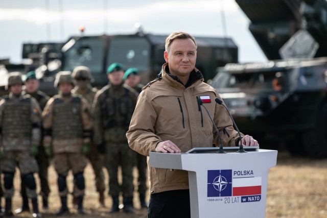 Polish President Duda visits Battle Group Poland