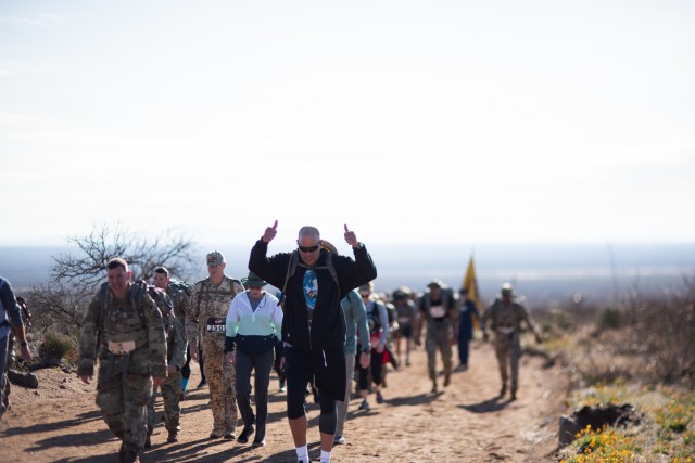 Oklahoma Guardsmen march the Bataan Memorial Death March