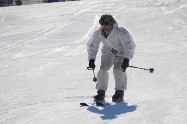 Cold-Weather Operations Course Class 19-06 students learn skiing at Fort McCoy