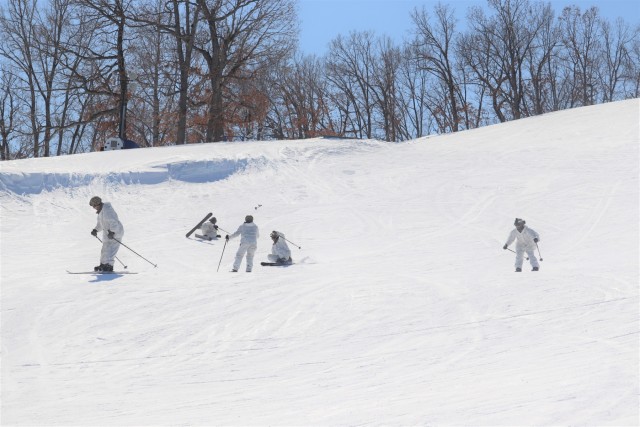 Cold-Weather Operations Course Class 19-06 students learn skiing at Fort McCoy