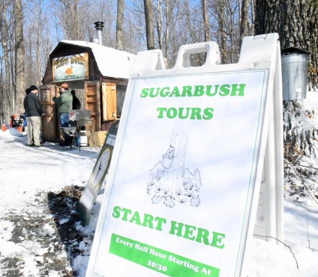 Fort Drum community members discover tree-to-table process of making syrup during Maple Days