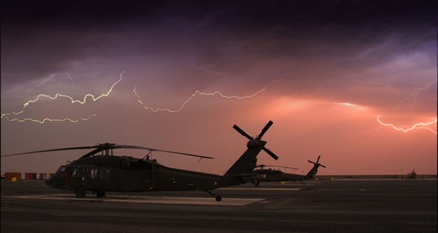 A bolt of lightning lit up the immediate area with a brilliant flash accompanied by the sound of electricity moving over the outside skin of the aircraft. The hair on my arms and neck literally stood