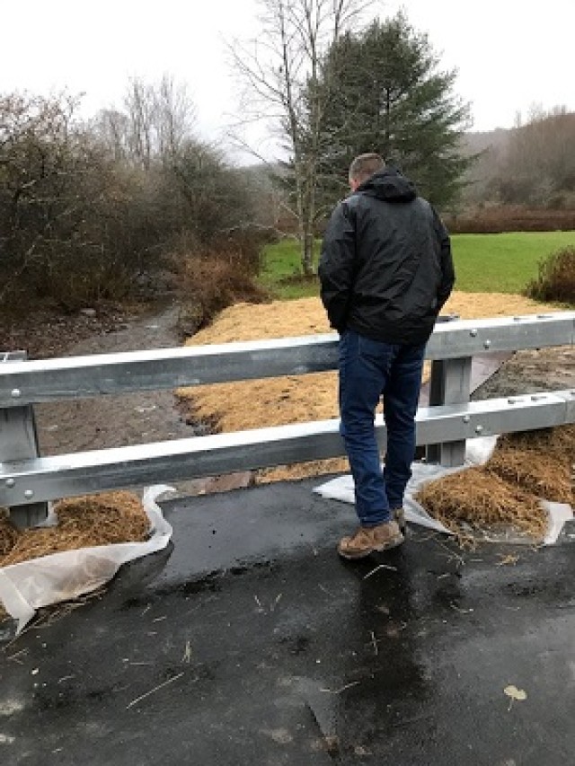 Looking over new culvert