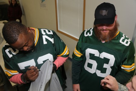 Green Bay Packers 2019 Tailgate Tour visits with Soldiers at Fort