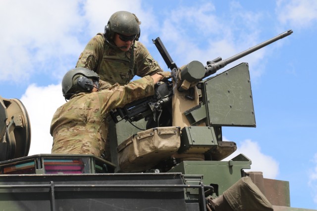 Soldiers from Company B, 1st Battalion, 64th Armor Regiment, 1st Armor Brigade Combat Team, 3rd Infantry Division Conduct Gunnery