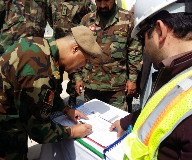 Project for the Afghan National Army turned over ahead of schedule