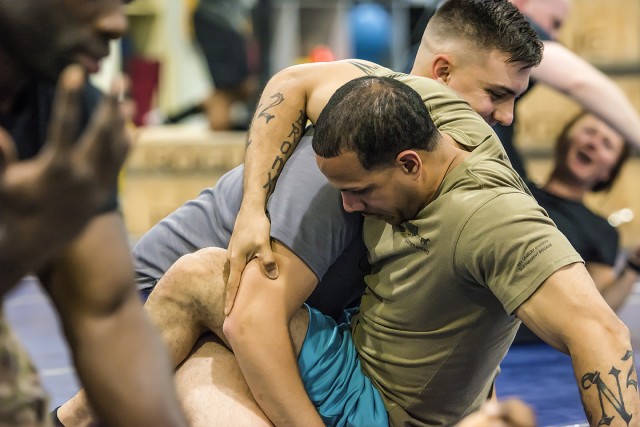 Soldiers, Army civilians learn Army combative techniques to fight against sexual assault