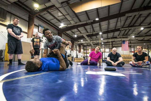 Soldiers, Army civilians learn Army combative techniques to fight against sexual assault