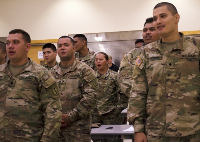 Soldiers celebrate the Army Reserve's 111th birthday in American Samoa