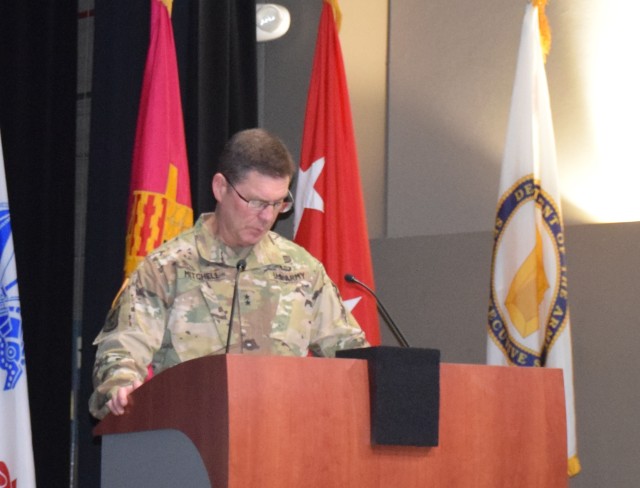 Maj. Gen. Daniel Mitchell speaks at SHARP Expo