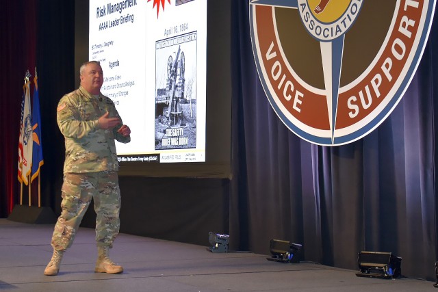 Brig. Gen. Timothy J. Daugherty, who also serves as commanding general of the U.S. Army Combat Readiness Center, opened his presentation at the summit with a safety lesson he learned early in his mili