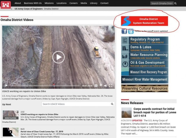 USACE Omaha District home page