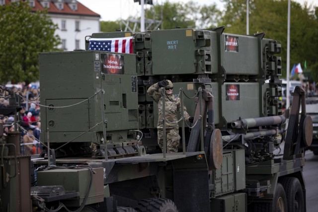 U.S. Army Soldiers participate in Poland's Constitution Day Parade