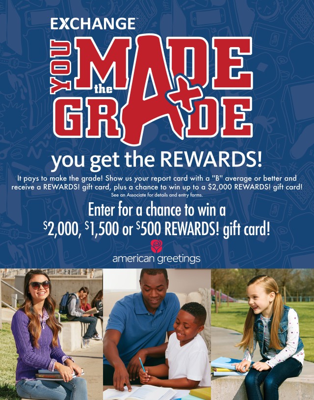 Exchange's You Made the Grade program rewards military students for academic excellence