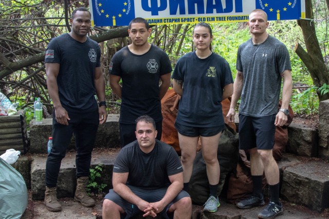 U.S Army Soldiers compete in Bulgarian 'strong man' competition