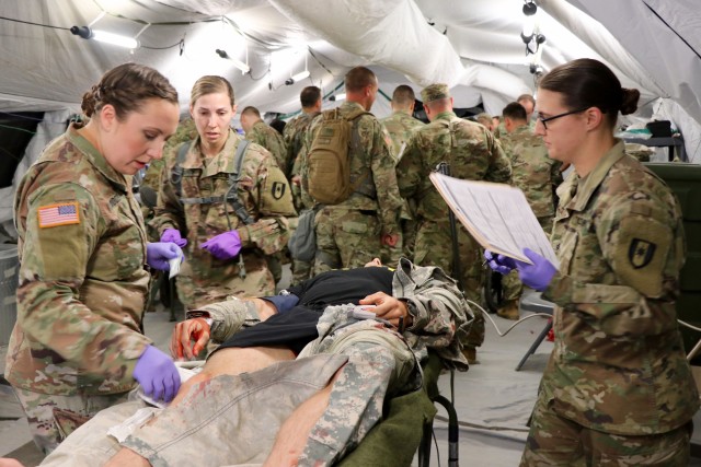 BACH, 586th FH Soldiers hone essential tasks in medical field training exercise