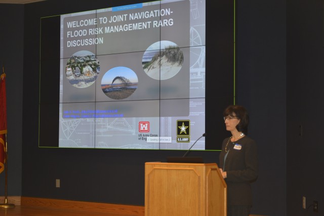 Dr. Julie Rosati welcomes participants to the annual Navigation and Flood Risk Management Research Area Review Groups