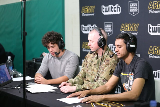 Maj. Dylan Mack commentates the live streamed esports tournament