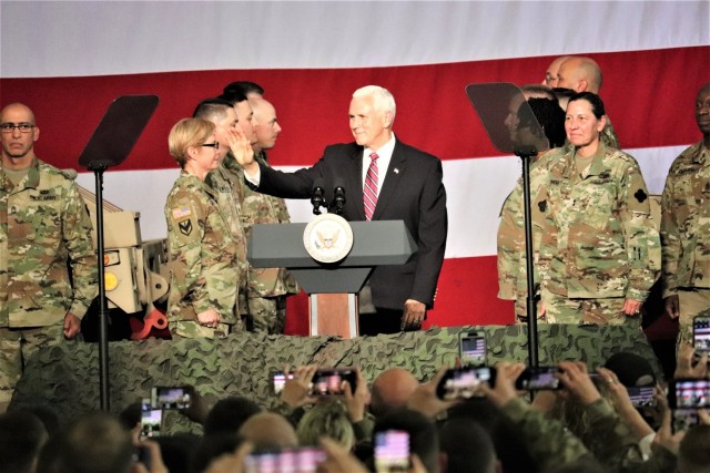 Vice President Mike Pence visits Fort McCoy, thanks troops