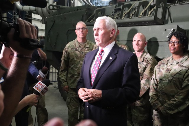 Vice President Mike Pence visits Fort McCoy, thanks troops