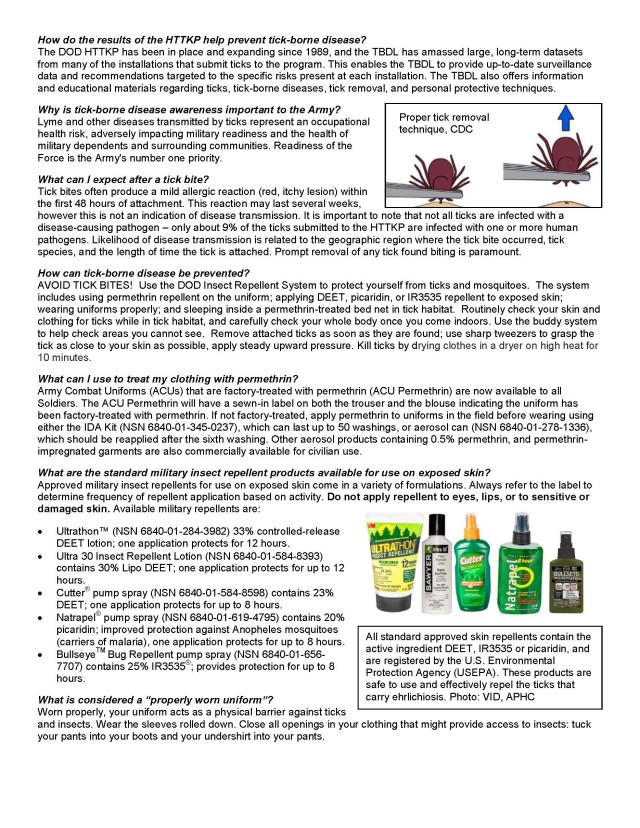 Tick safety information 2
