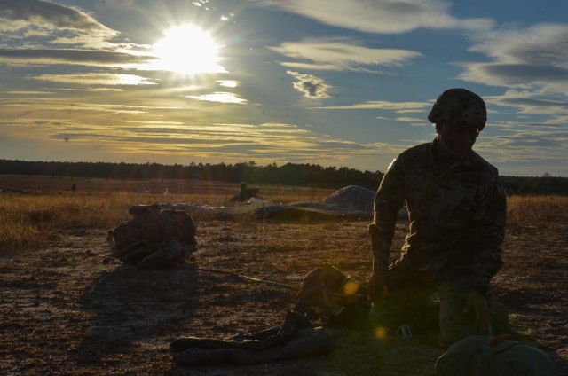 Panther Paratroopers Conduct Sunset Static Line Jump