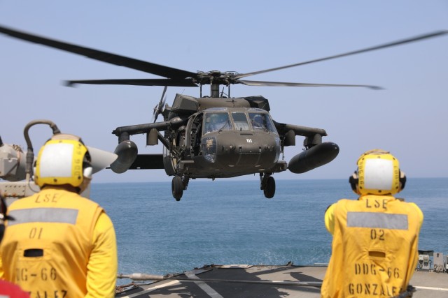 Deck Landing Qualifications on the USS Gonzalez (DDG 66)