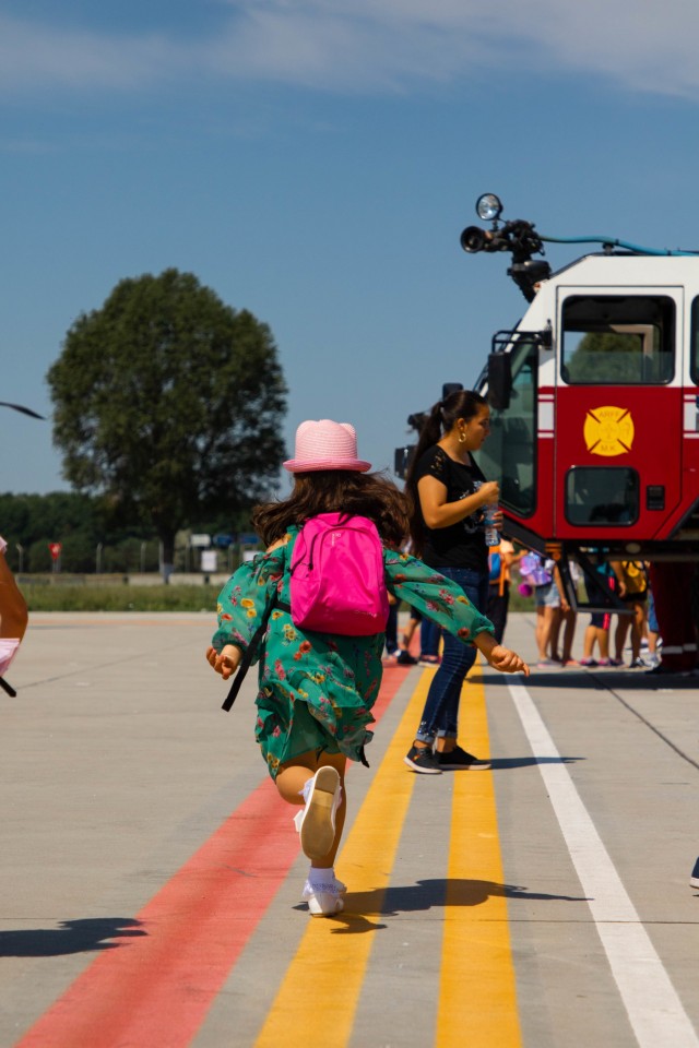 School field trip with multinational service members