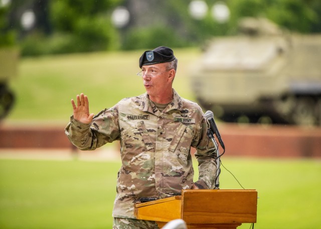 BG Lesperance during D-Day ceremony