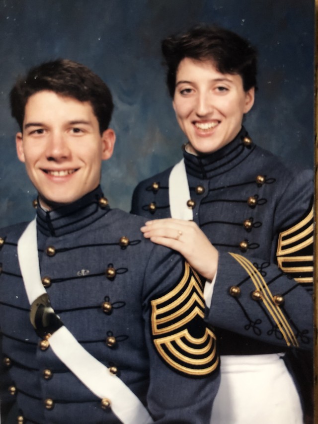 Cadet photo: Cadets Carleton Lee and Bethany Ballard (Spring 1992, West Point, NY)