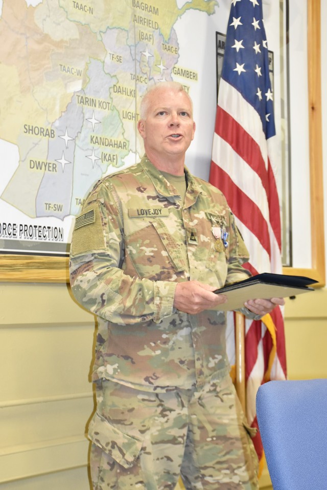 Lovejoy honored for service in Afghanistan