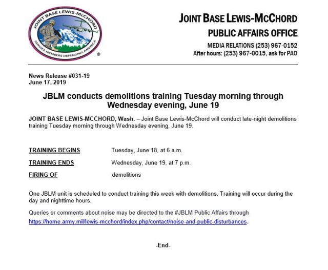 JBLM Training