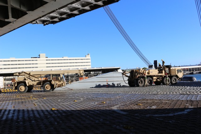 599th Trans. Bde. crew assists with Cape Hudson delivery