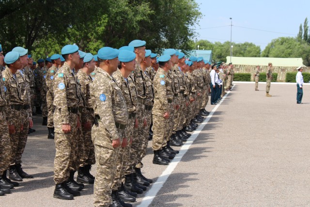 Multinational soldiers in formation
