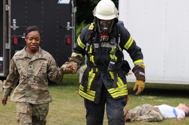German firefighter assists in Exercise Maroon Response 19