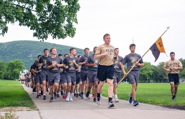 Cadets run with SLE students