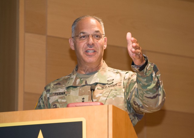 Gen. Perna adresses the audience