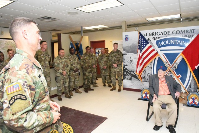 10th Mountain Division, 1st BCT Soldiers honor World War II veteran, Syracuse native