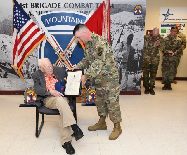 10th Mountain Division, 1st BCT Soldiers honor World War II veteran, Syracuse native