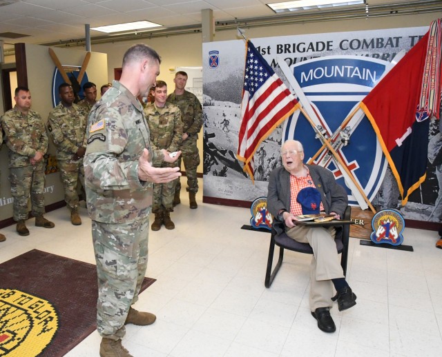 10th Mountain Division, 1st BCT Soldiers honor World War II veteran, Syracuse native