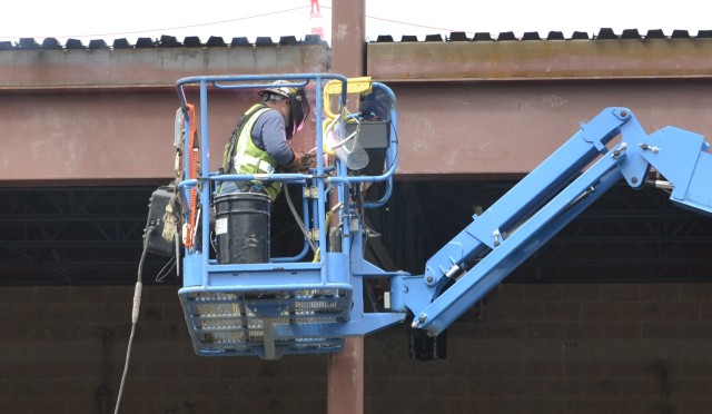 Welder makes progress on JBLM Main Exchange