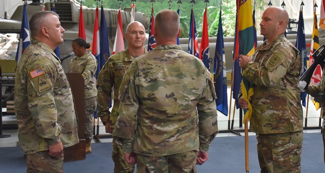 Members of the U.S. Army Combat Readiness Center welcomed Command Sgt. Maj. William L. Gardner and celebrated the leadership of Command Sgt. Maj. Ernest D. Bowen Jr. in a change of responsibility cere
