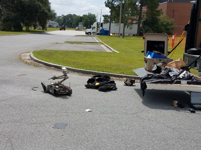 756th EOD robot clears suspicious package at Hunter Army Airfield