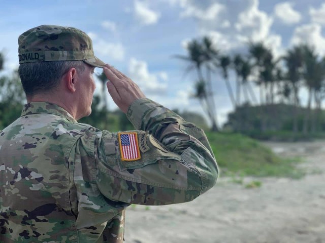 Command Sgt. Maj. honors father in Guam as 75th Anniversary "Liberation of Guam, 1944" The Mariana Islands Campaign approaches