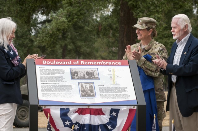Col. Nicole Lucas, unveils the new Boulevard of Remembrance