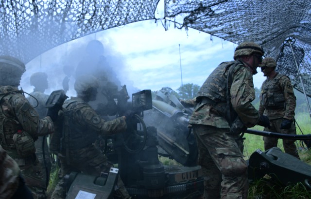 M777 howitzer fires