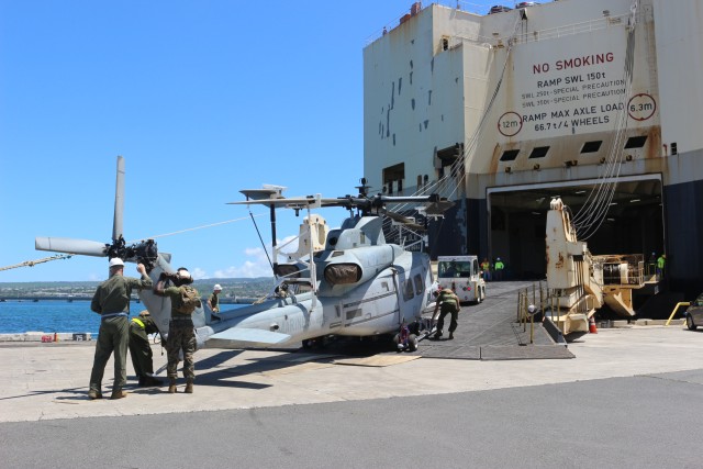 599th Trans. Bde. facilitates upload of MAG-24 cargo