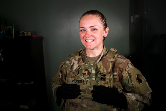 Medical service officer at home in Kentucky Guard infantry