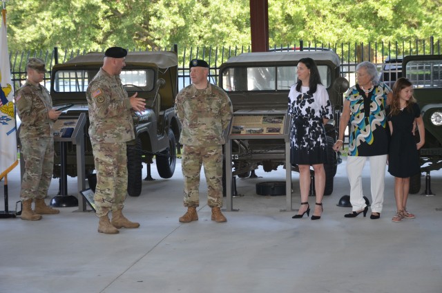 Maj. Brett Dunning is thanked for his sService