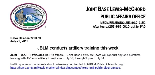 JBLM artillery training